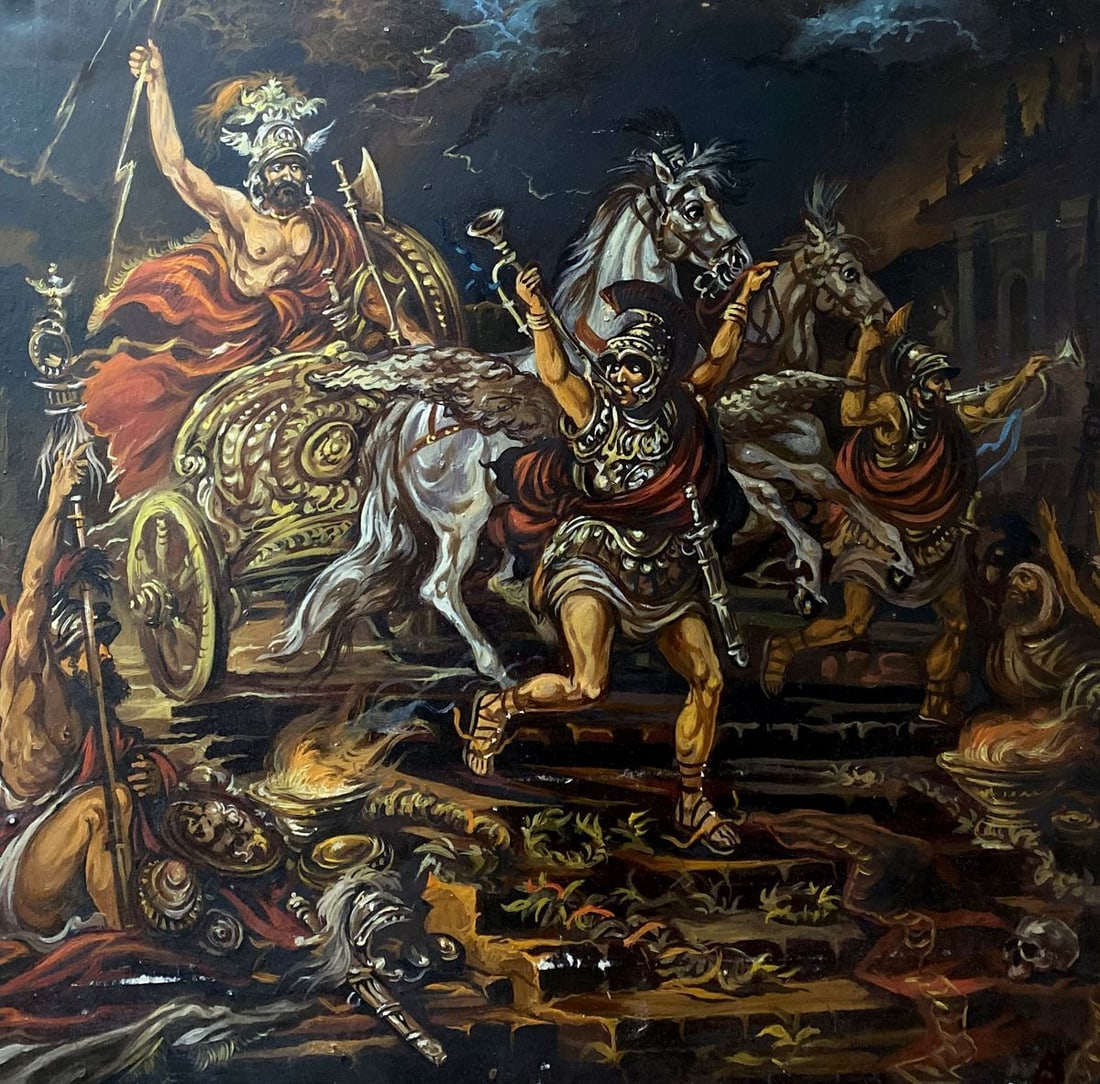 Oil painting The death of Troy Alexander Arkadievich Litvinov (1 of 11)
