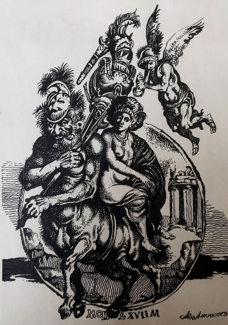 Pen painting Greek mythology Alexander Arkadievich Litvinov: Title: Pen painting Greek mythology Alexander Arkadievich Litvinov Description: No. AAA2851*** ABOUT THIS PAINTING *** * TITLE: "Greek mythology" * ARTISTS: Alexander Arkadievich Litvinov * SIZE: