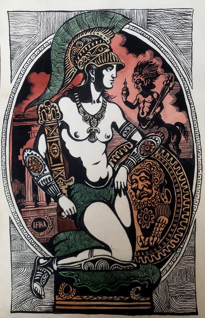 Colored pen painting Portrait of a legionnaire Alexander Arkadievich Litvinov (1 of 12)