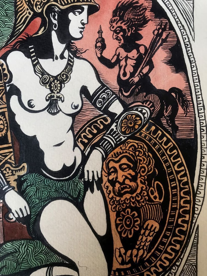 Colored pen painting Portrait of a legionnaire Alexander Arkadievich Litvinov - 7