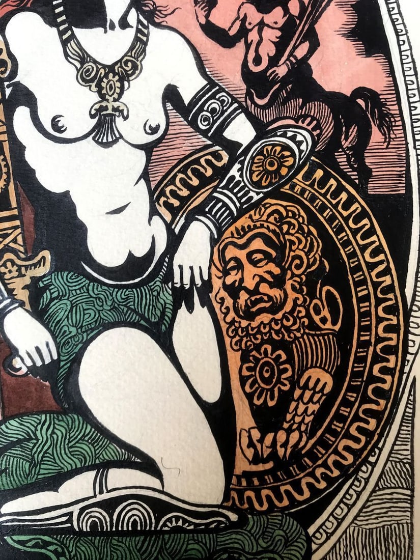 Colored pen painting Portrait of a legionnaire Alexander Arkadievich Litvinov - 9