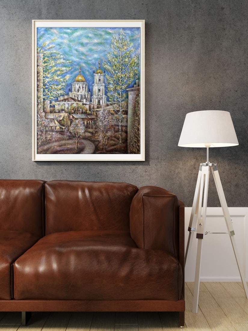 Oil painting A glorious city above the Pslo Shapoval Ivan Leontyevich - 2