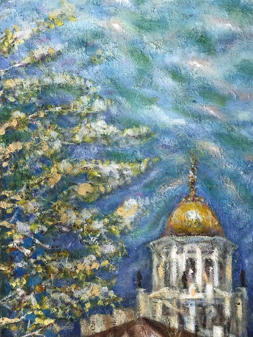 Oil painting A glorious city above the Pslo Shapoval Ivan Leontyevich - 4