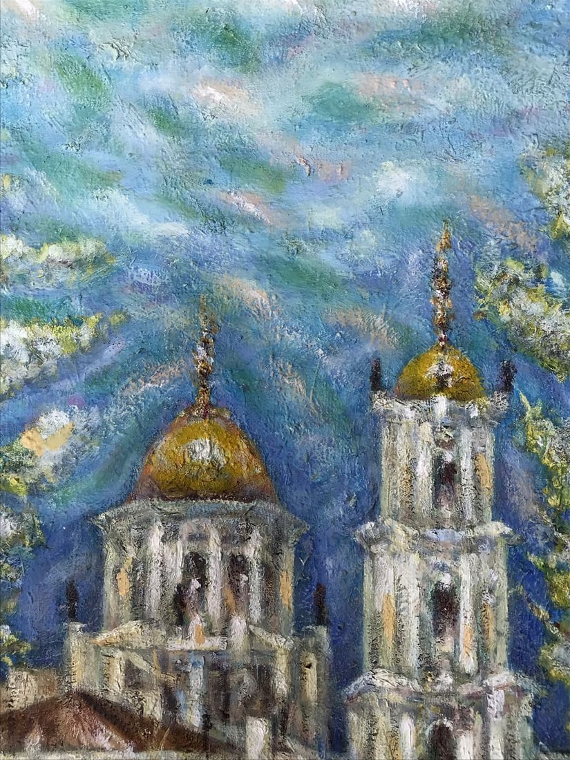 Oil painting A glorious city above the Pslo Shapoval Ivan Leontyevich - 5