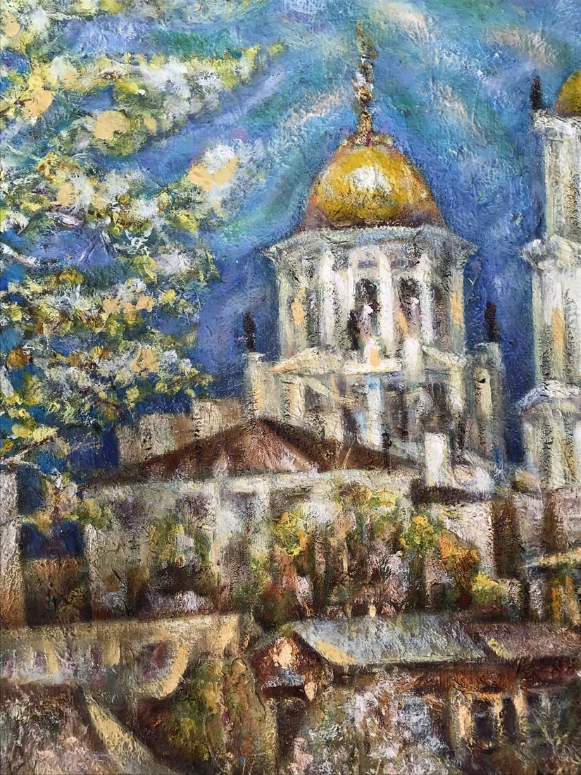 Oil painting A glorious city above the Pslo Shapoval Ivan Leontyevich - 7