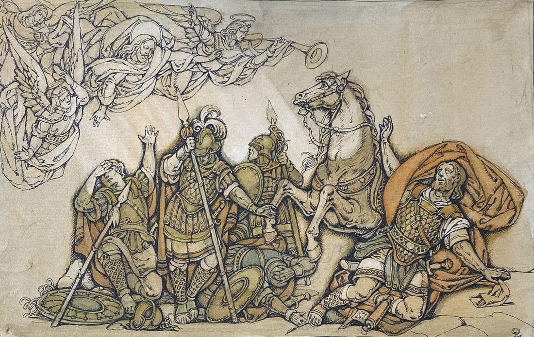 Watercolor ,mascara, painting Series of paintings "Bible" Litvinov Oleg Arkad'yevich (1 of 9)