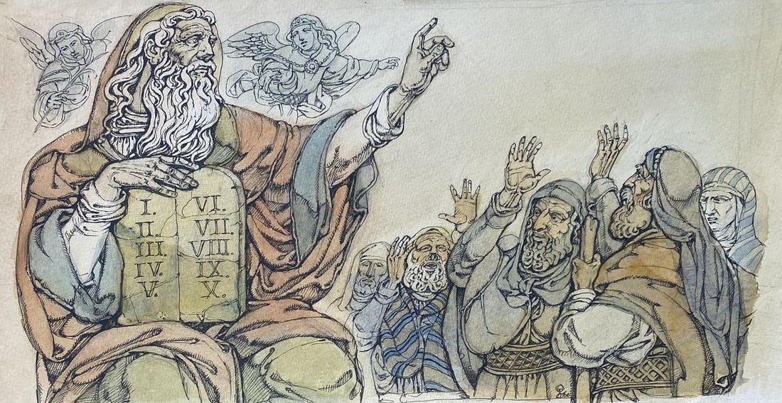 Watercolor ,mascara, painting Series of paintings "Bible" Litvinov Oleg Arkad'yevich (1 of 7)