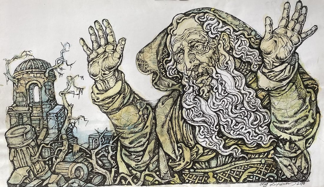 Watercolor,mascara, painting Series of paintings "Bible" Litvinov Oleg Arkad'yevich (1 of 9)