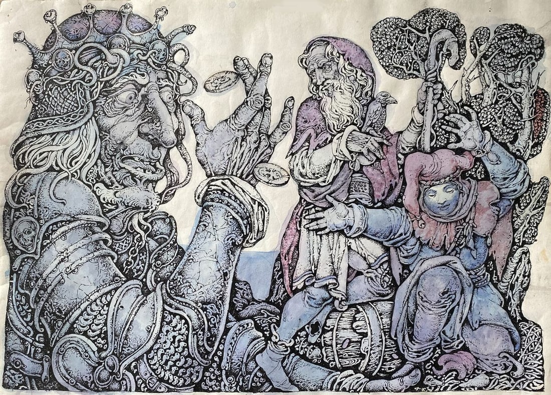 Watercolor,mascara, painting Series of paintings "Stevenson "Heather Ale"" Litvinov Oleg: Title: Watercolor,mascara, painting Series of paintings "Stevenson "Heather Ale"" Litvinov Oleg Arkad'yevich Description: No. Litv 696 *** ABOUT THIS PAINTING *** * TITLE: "Series of paintings