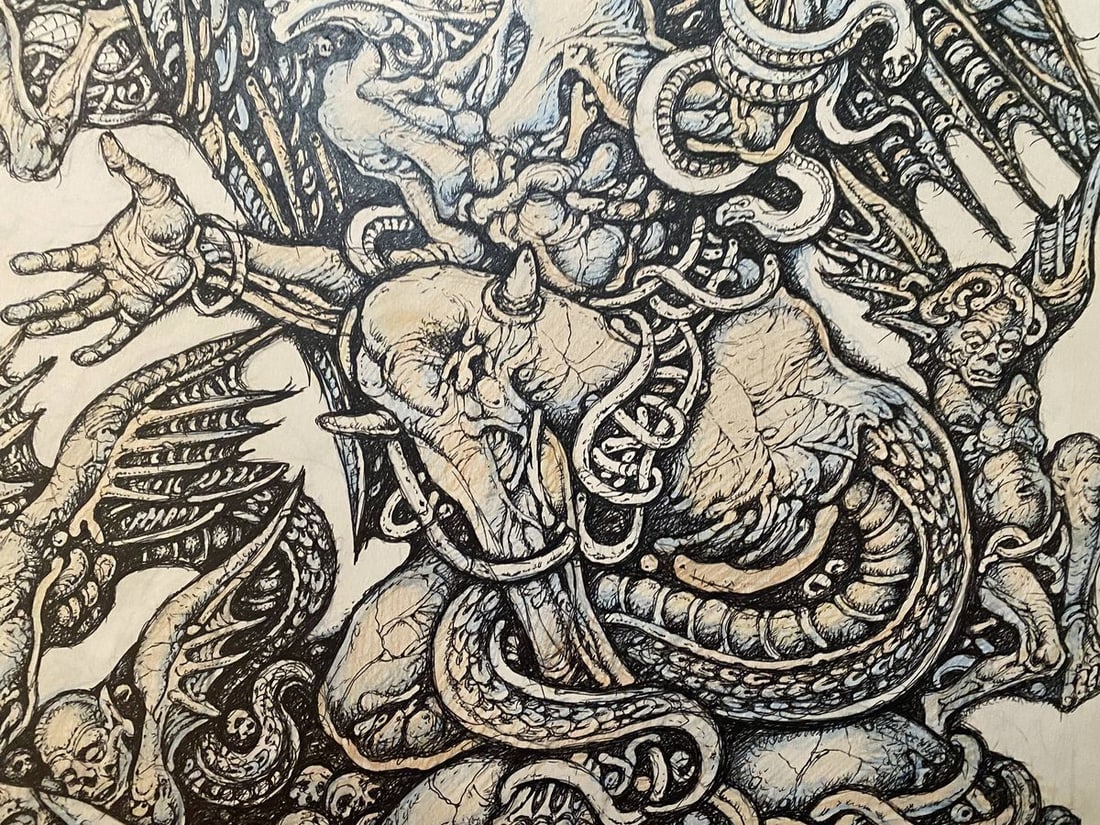 Pencil ,mascara, painting "Series of paintings" Dante "Divine Comedy"" Litvinov Oleg Arkad'yevich - 3