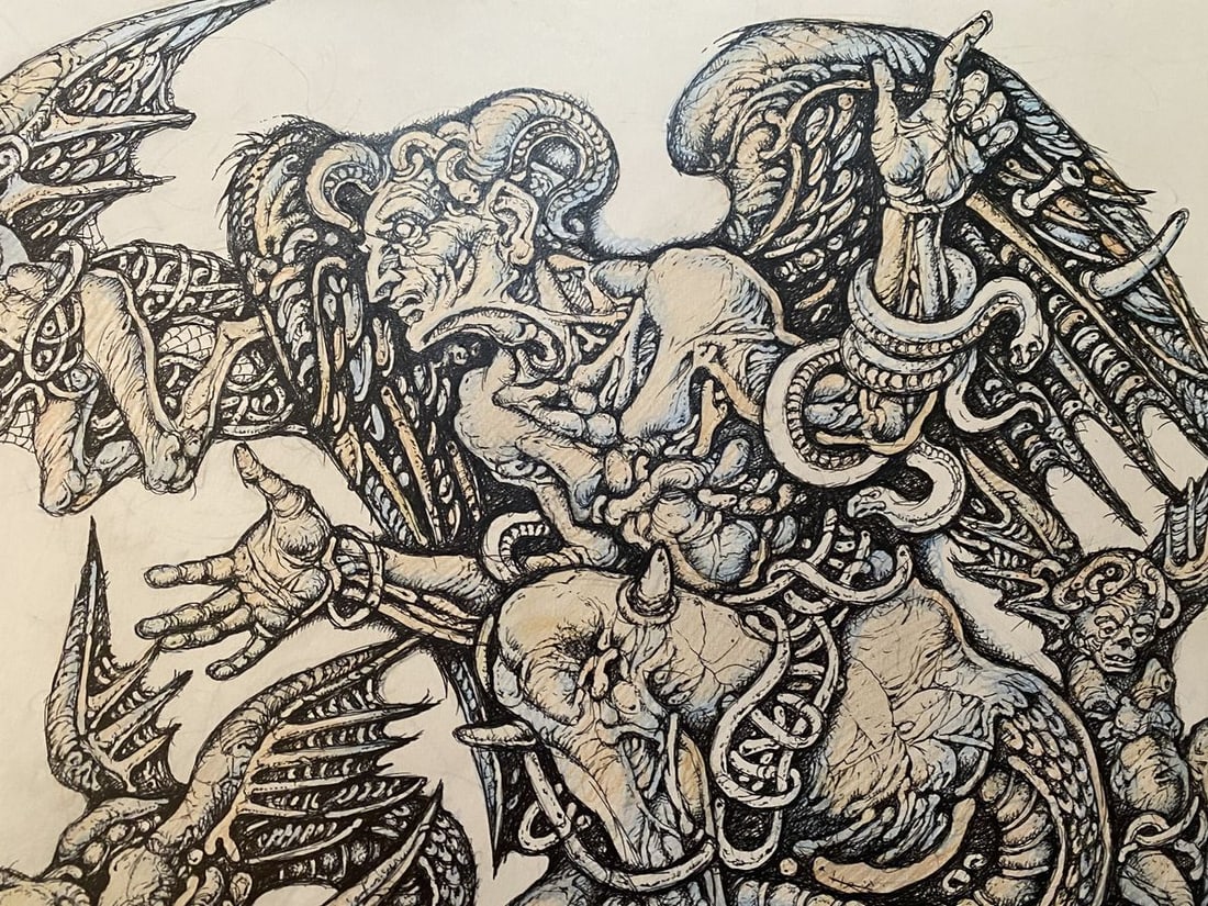 Pencil ,mascara, painting "Series of paintings" Dante "Divine Comedy"" Litvinov Oleg Arkad'yevich - 4