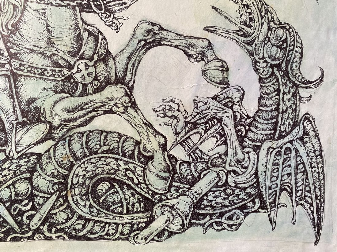 Watercolor ,mascara, painting George the Victorious Litvinov Oleg Arkad'yevich - 2