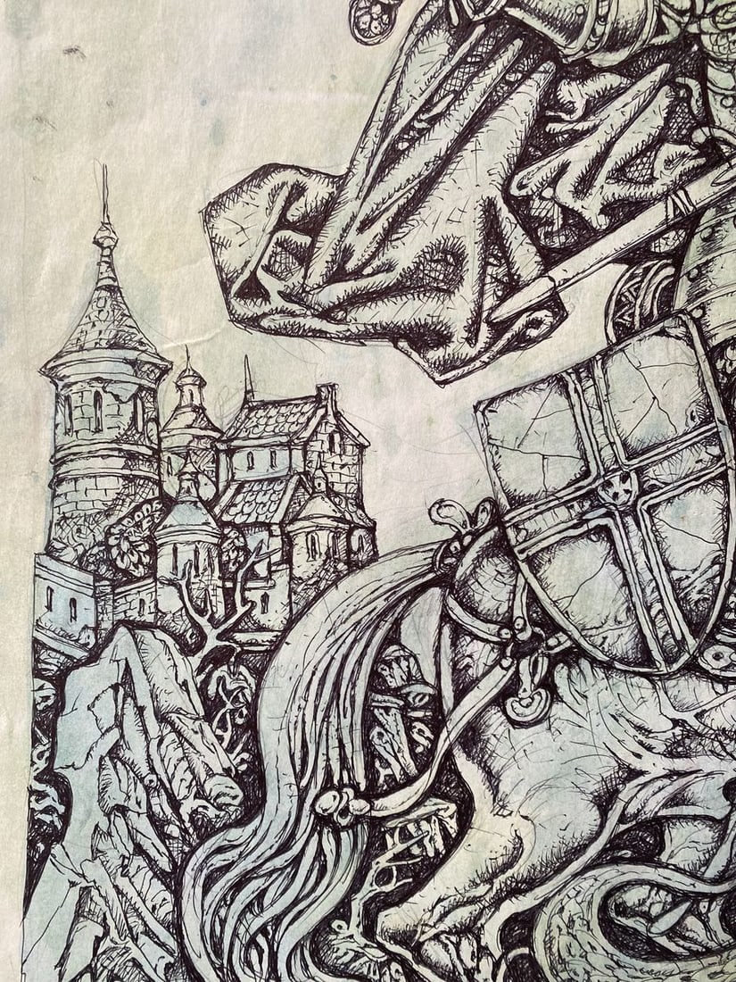 Watercolor ,mascara, painting George the Victorious Litvinov Oleg Arkad'yevich - 9