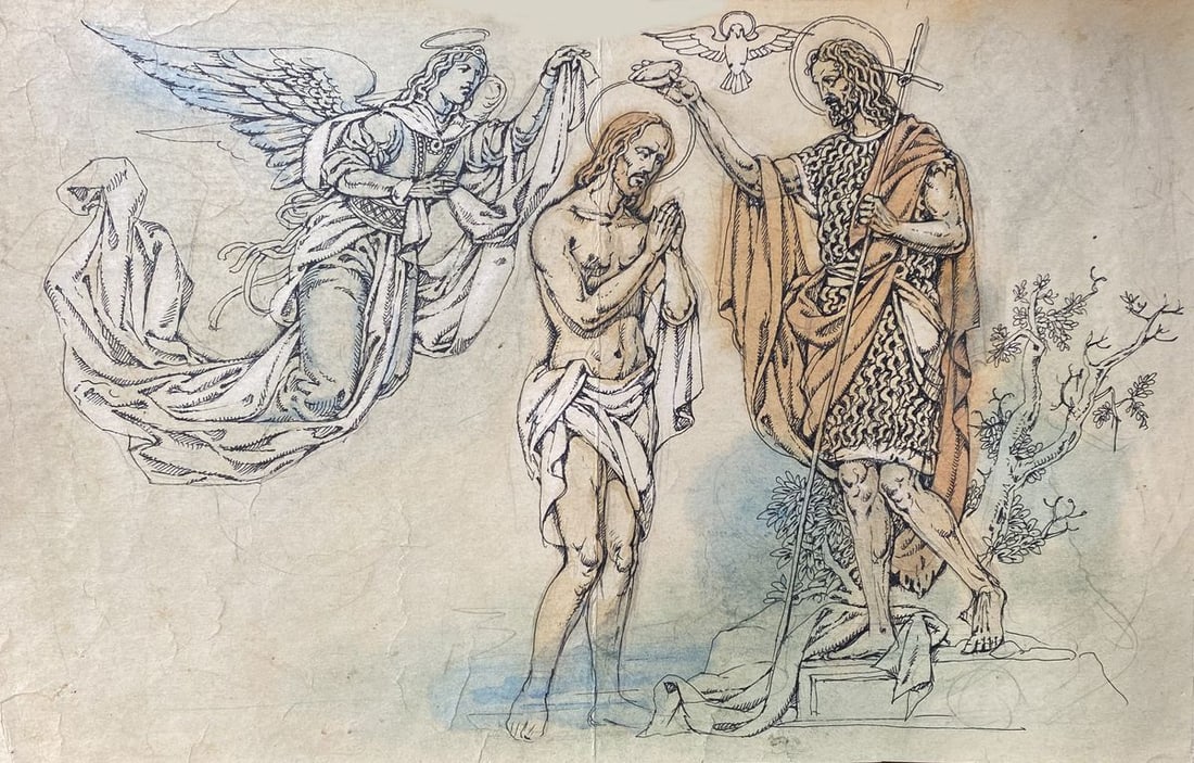 Watercolor, mascara, painting Series of paintings "Bible" Litvinov Oleg Arkad'yevich (1 of 8)