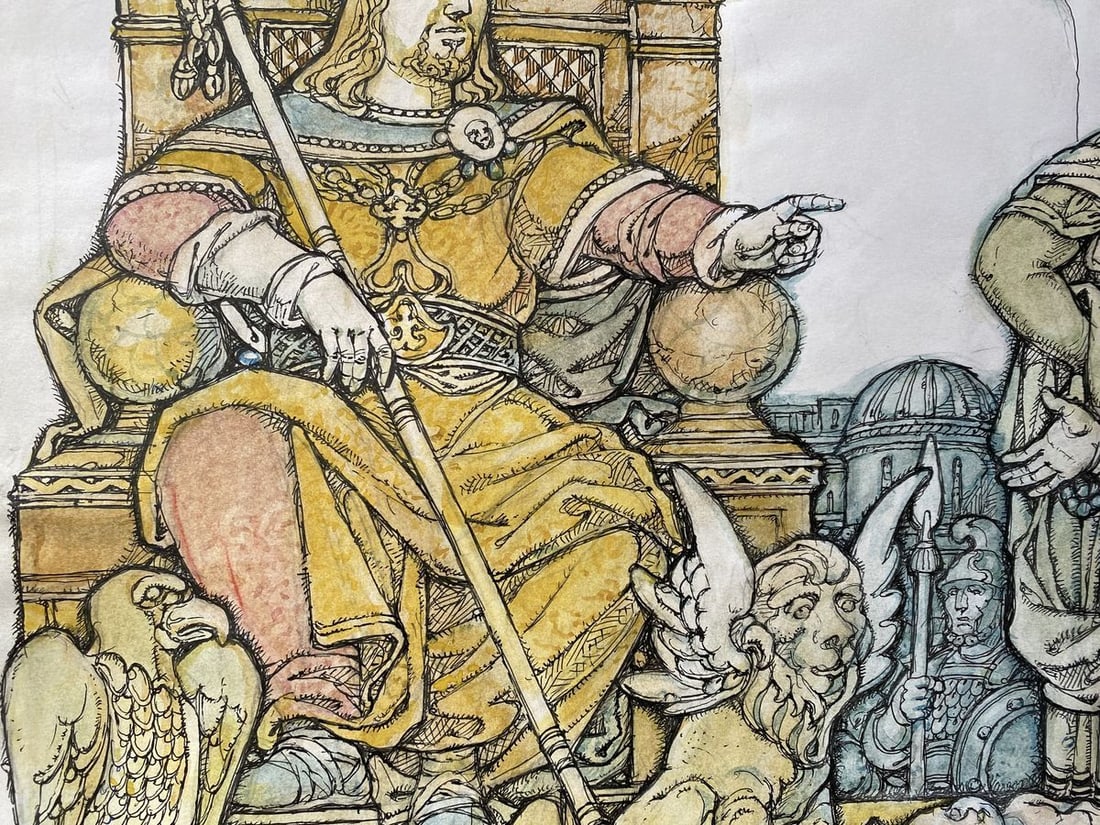 Watercolor, mascara, painting King Solomon Litvinov Oleg Arkad'yevich - 7