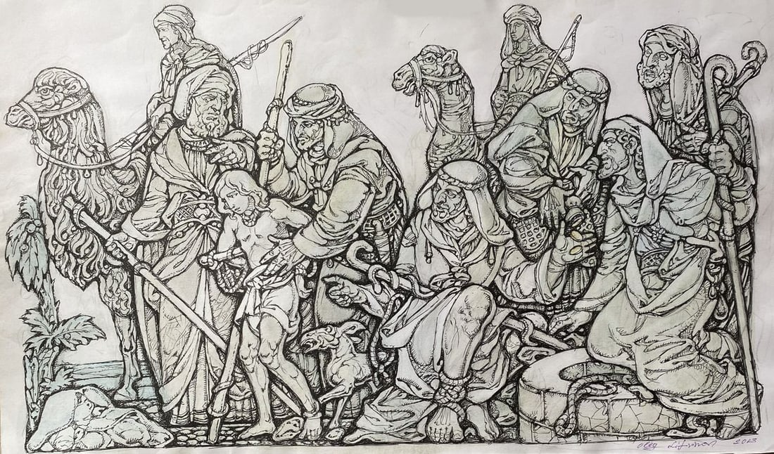 Watercolor, mascara, painting Series of paintings "Bible" Litvinov Oleg Arkad'yevich (1 of 10)