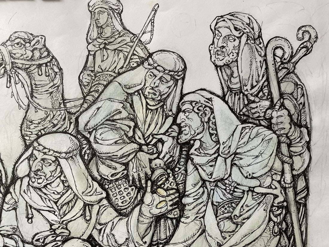 Watercolor, mascara, painting Series of paintings "Bible" Litvinov Oleg Arkad'yevich - 4