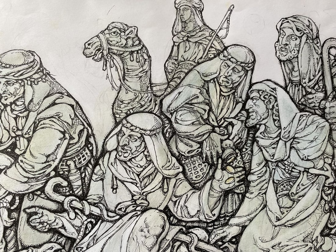 Watercolor, mascara, painting Series of paintings "Bible" Litvinov Oleg Arkad'yevich - 5