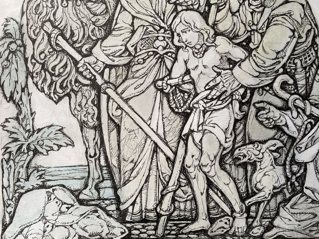 Watercolor, mascara, painting Series of paintings "Bible" Litvinov Oleg Arkad'yevich - 7