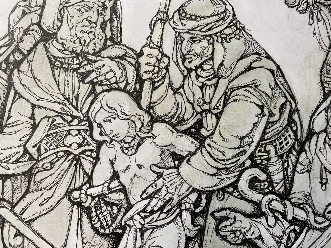 Watercolor, mascara, painting Series of paintings "Bible" Litvinov Oleg Arkad'yevich - 9