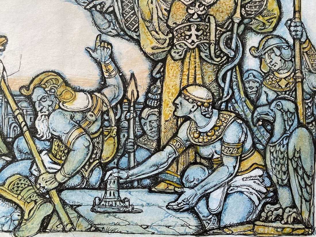 Watercolor, pencil, mascara, painting Babylon Litvinov Oleg Arkad'yevich - 2