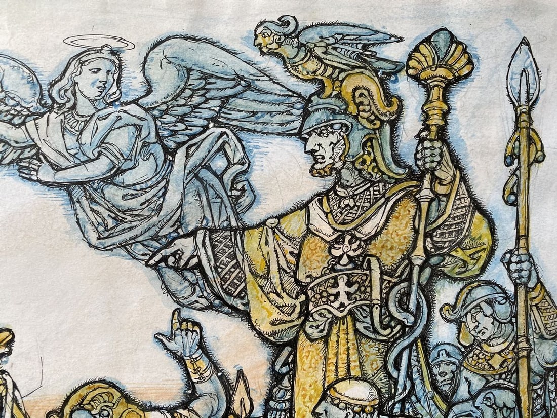 Watercolor, pencil, mascara, painting Babylon Litvinov Oleg Arkad'yevich - 4