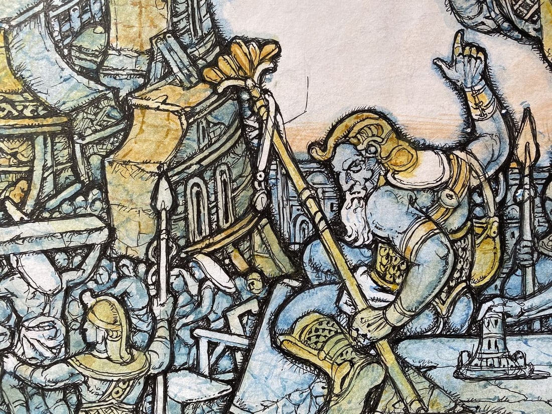 Watercolor, pencil, mascara, painting Babylon Litvinov Oleg Arkad'yevich - 6