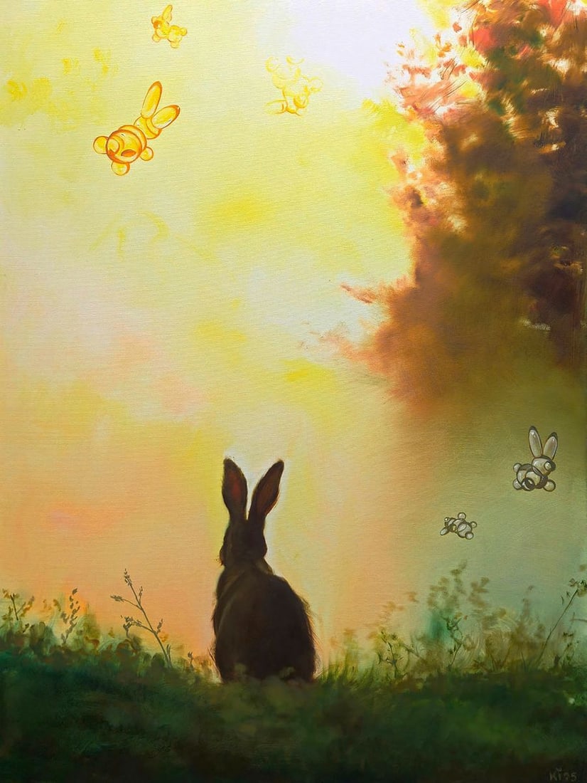 Oil painting Hare in the Fog Igor Konovalov: Title: Oil painting Hare in the Fog Igor Konovalov Description: №Kon 141*** ABOUT THIS PAINTING *** * TITLE: "Hare in the Fog" * ARTISTS: Igor Konovalov * SIZE: 120x90 cm/'47.24x35.43 inches' 