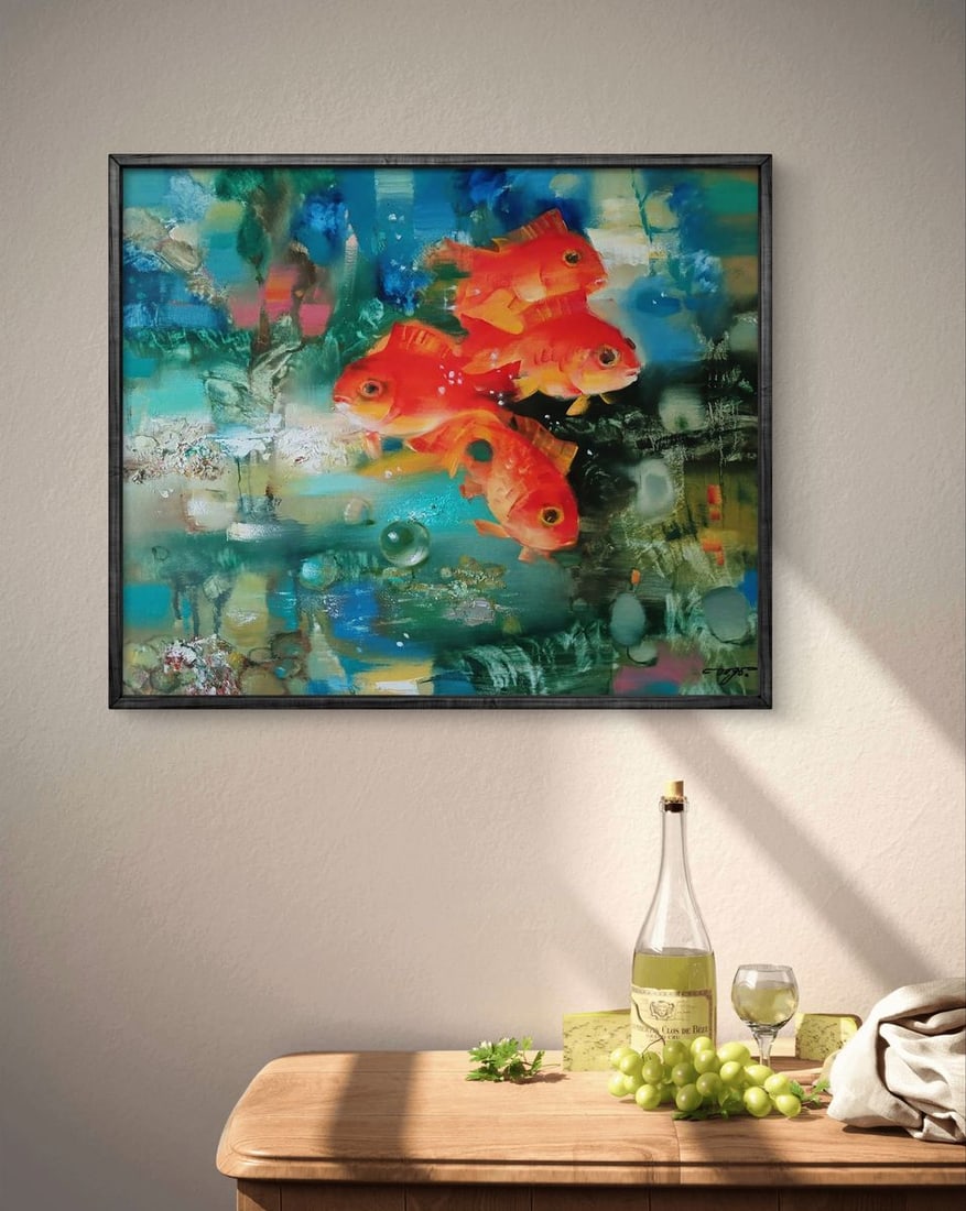 Abstract oil painting Amazing red fish Anatoly Tarabanov - 2