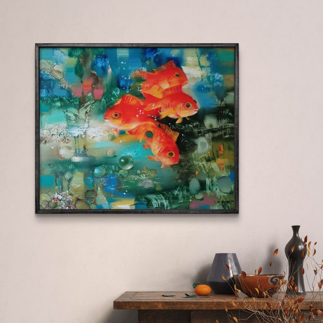 Abstract oil painting Amazing red fish Anatoly Tarabanov - 3