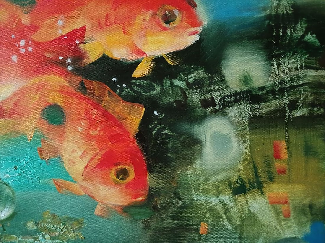 Abstract oil painting Amazing red fish Anatoly Tarabanov - 7