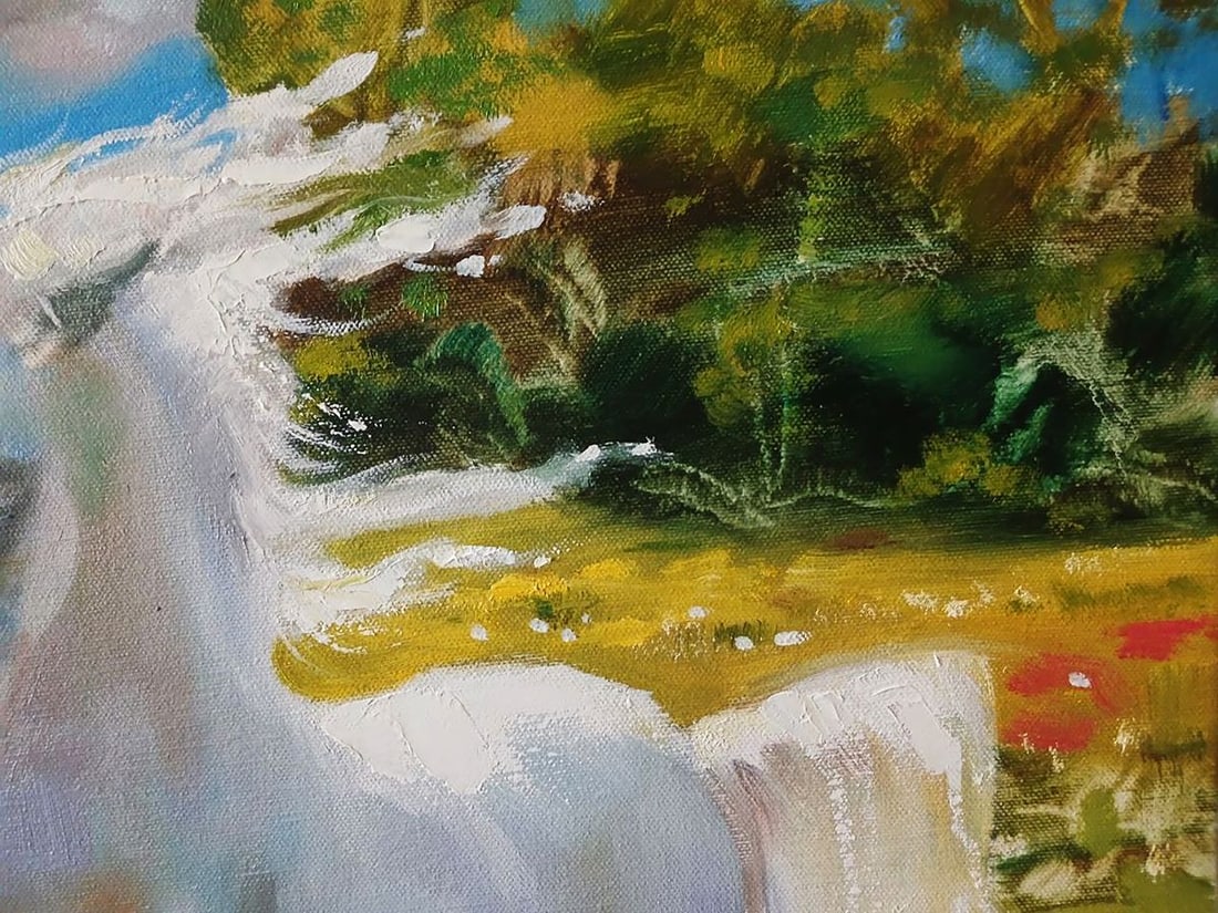 Oil painting A white horse gallops Anatoly Tarabanov - 6