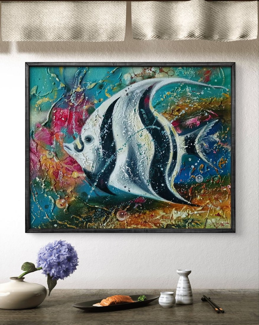 Abstract oil painting A big fish is swimming Anatoly Tarabanov - 2