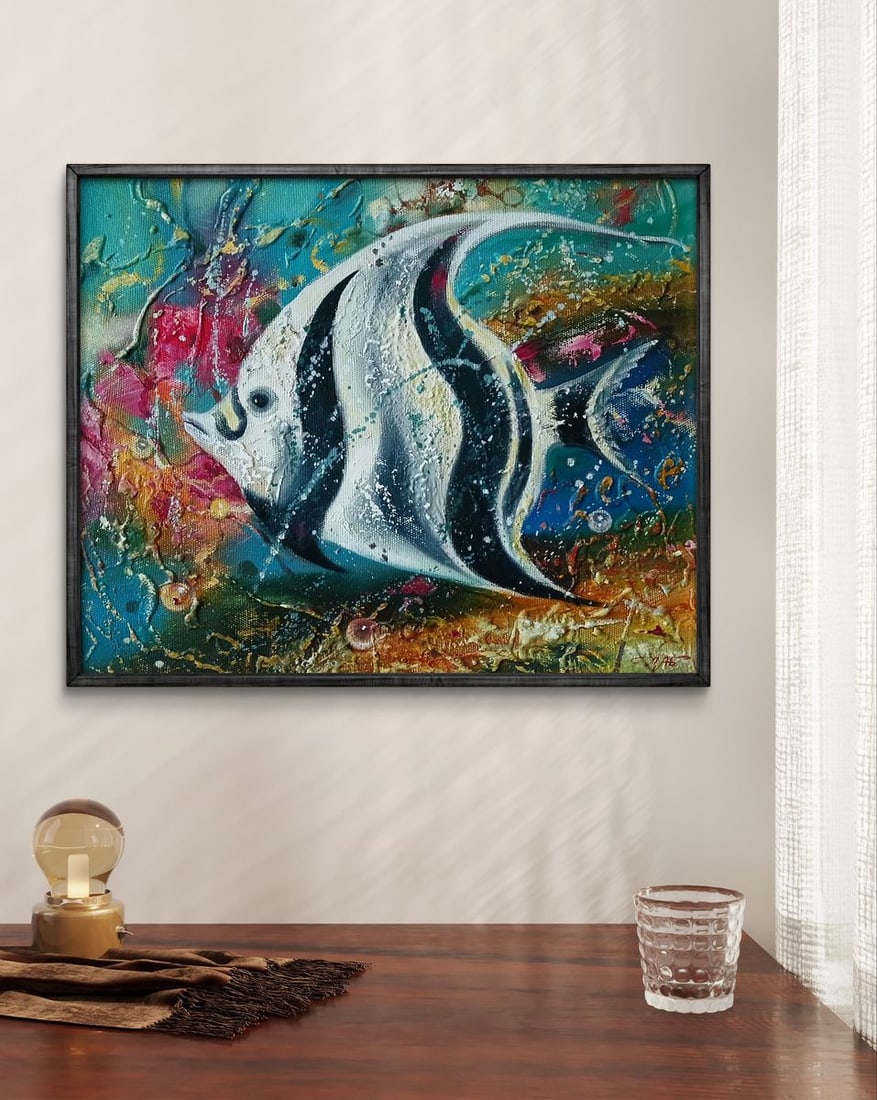 Abstract oil painting A big fish is swimming Anatoly Tarabanov - 3