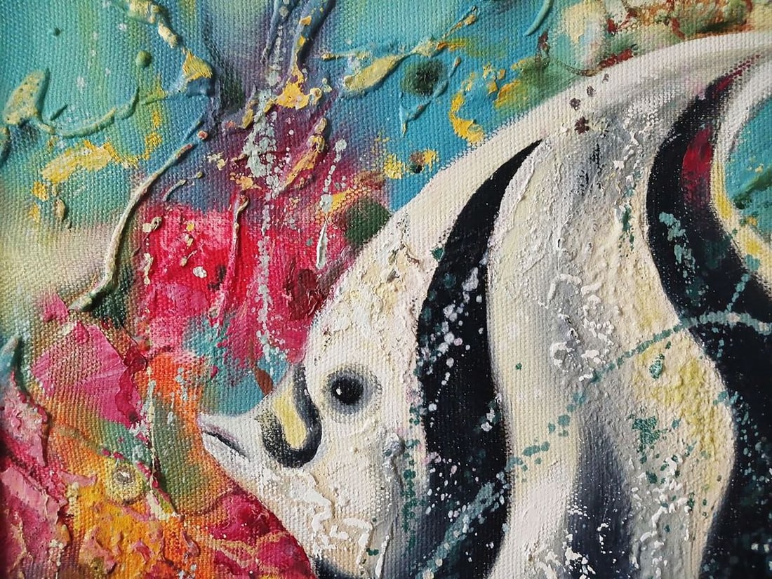 Abstract oil painting A big fish is swimming Anatoly Tarabanov - 4