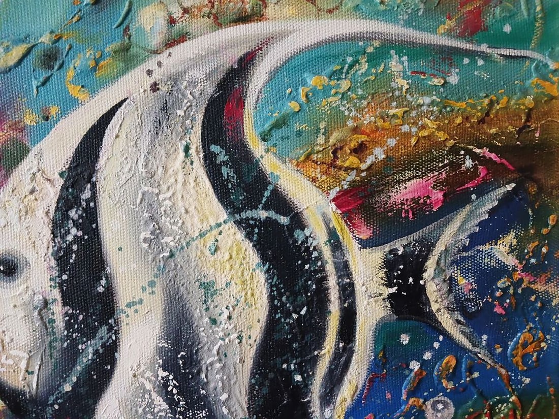 Abstract oil painting A big fish is swimming Anatoly Tarabanov - 5