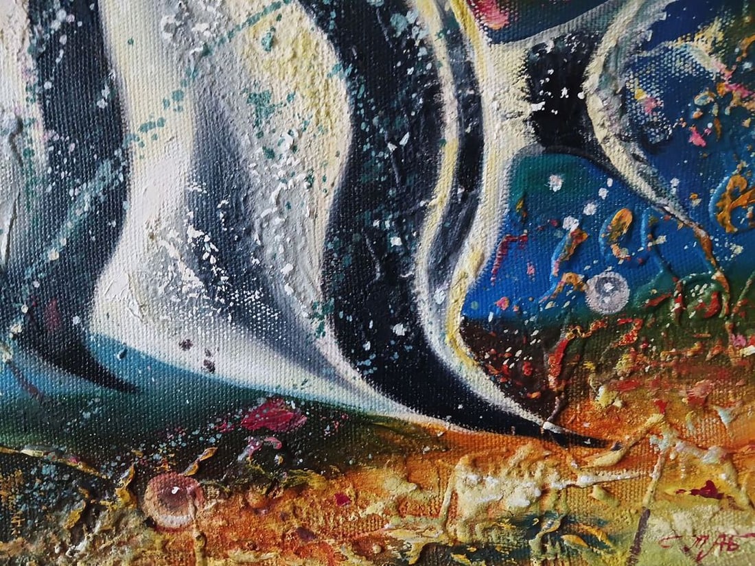 Abstract oil painting A big fish is swimming Anatoly Tarabanov - 6