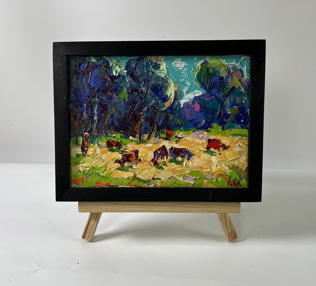 Oil painting Flock in the meadows Oleksiy Ivanyuk (1 of 8)