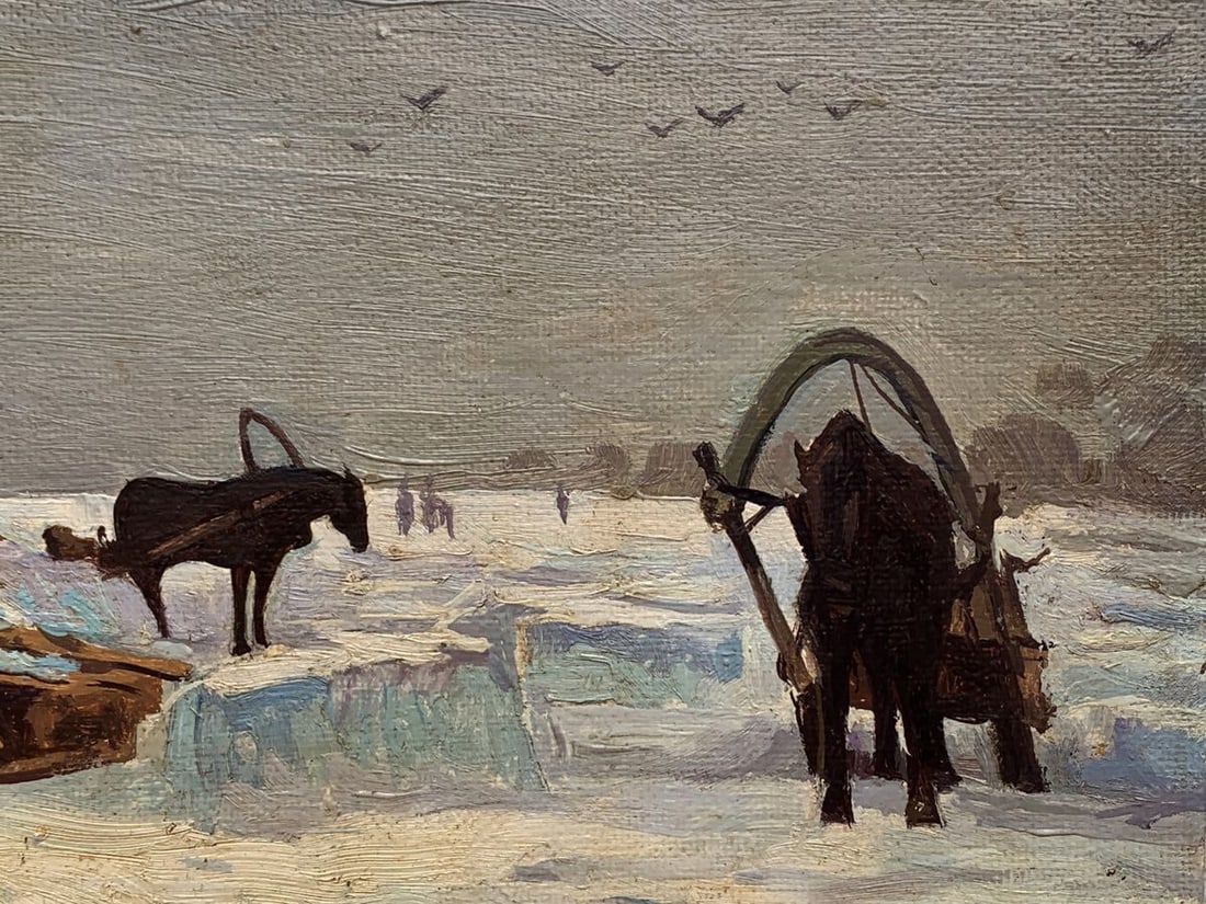 Oil painting Horses galloping in the morning light Unknown artist - 3