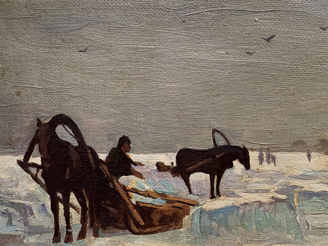 Oil painting Horses galloping in the morning light Unknown artist - 5