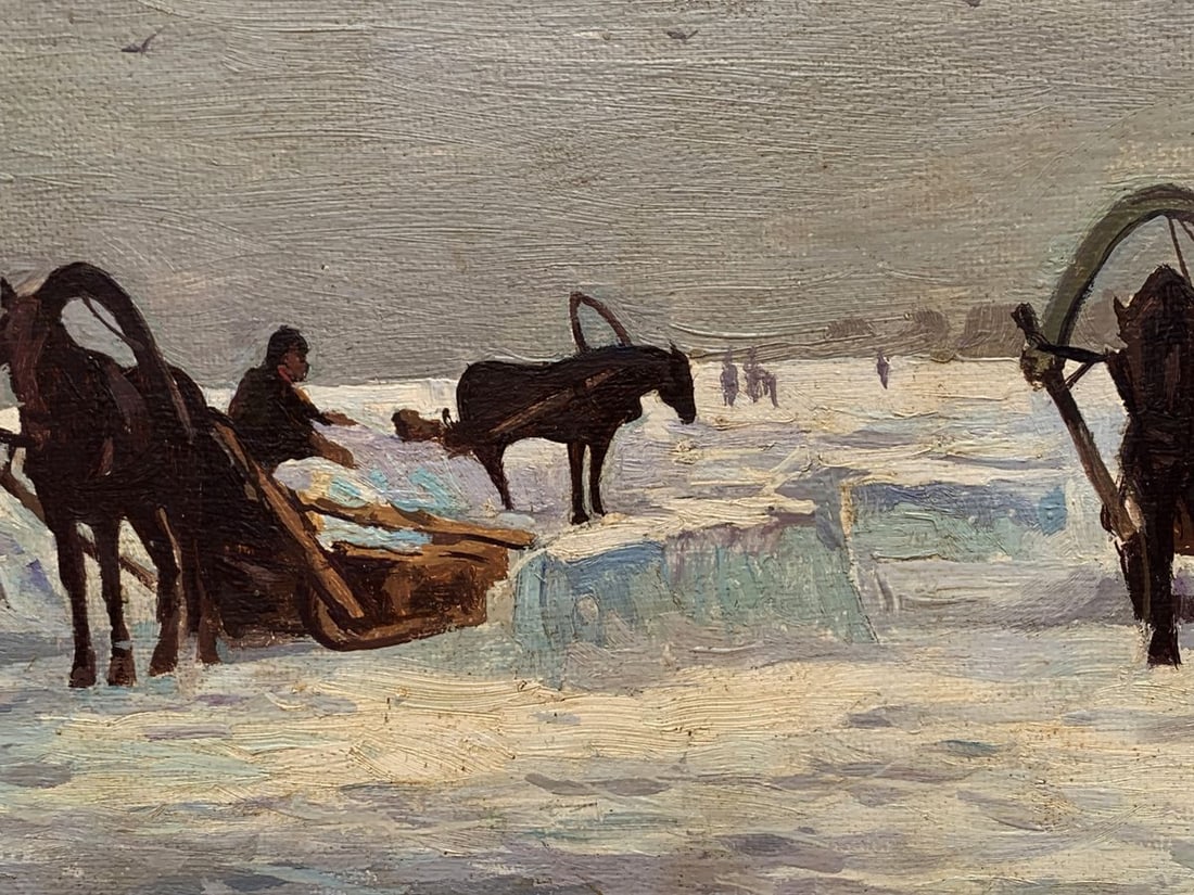 Oil painting Horses galloping in the morning light Unknown artist - 6