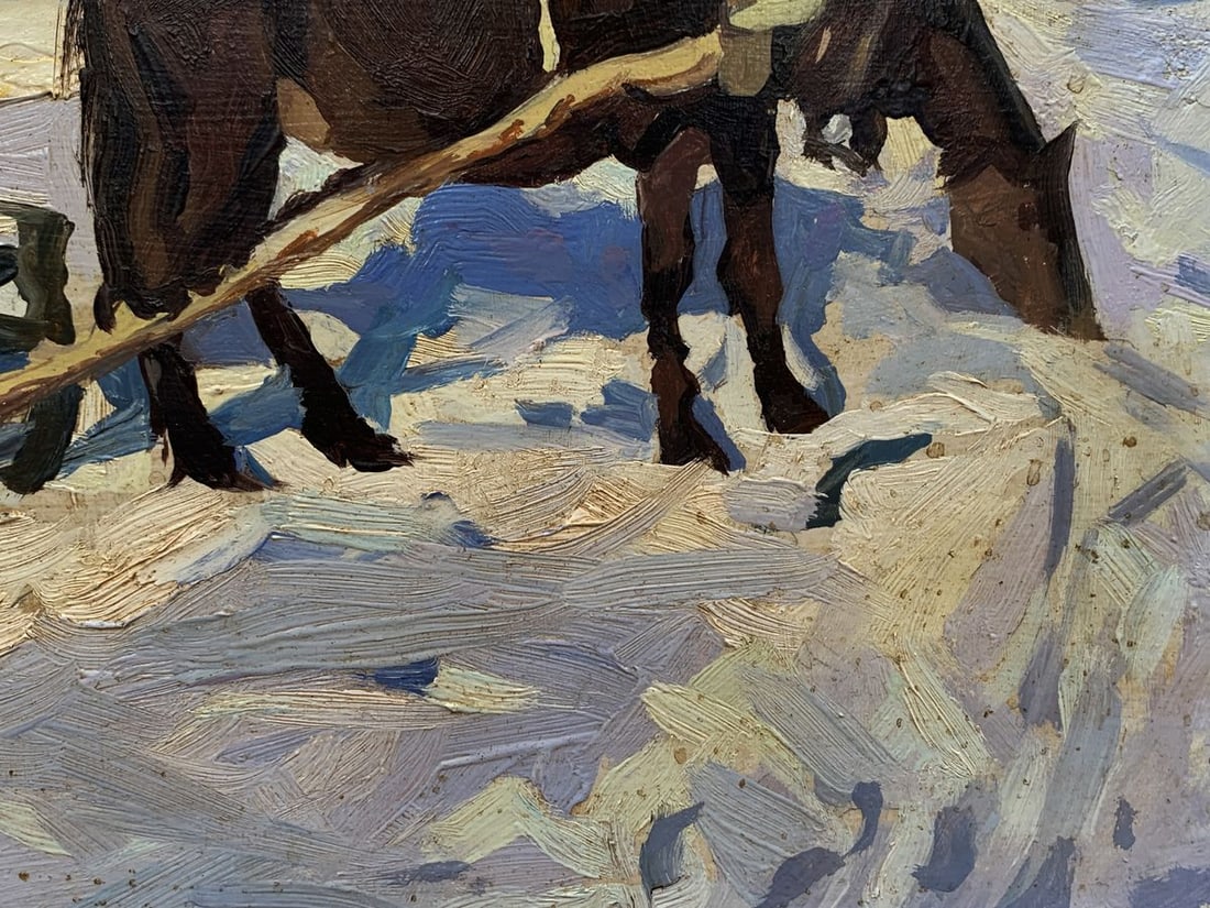 Oil painting Frosty air and the creak of a sledge Unknown artist - 6