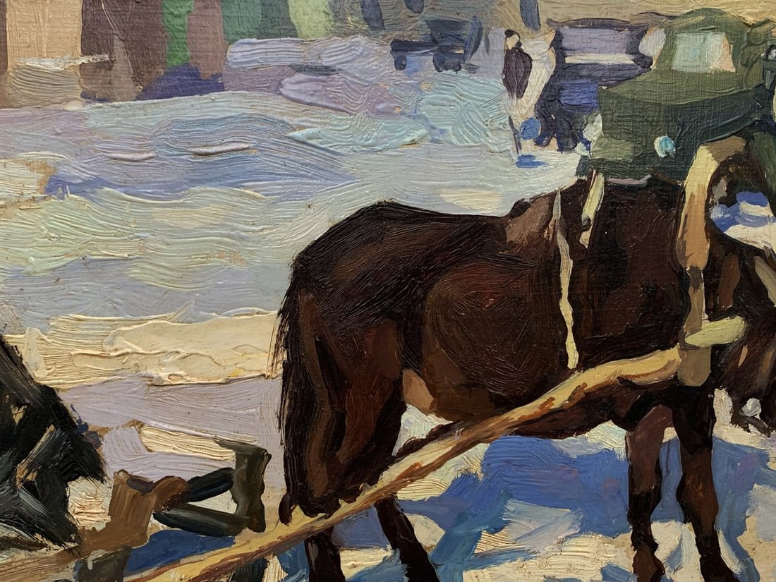 Oil painting Frosty air and the creak of a sledge Unknown artist - 7