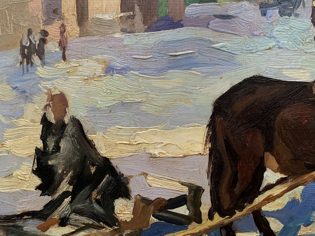 Oil painting Frosty air and the creak of a sledge Unknown artist - 8