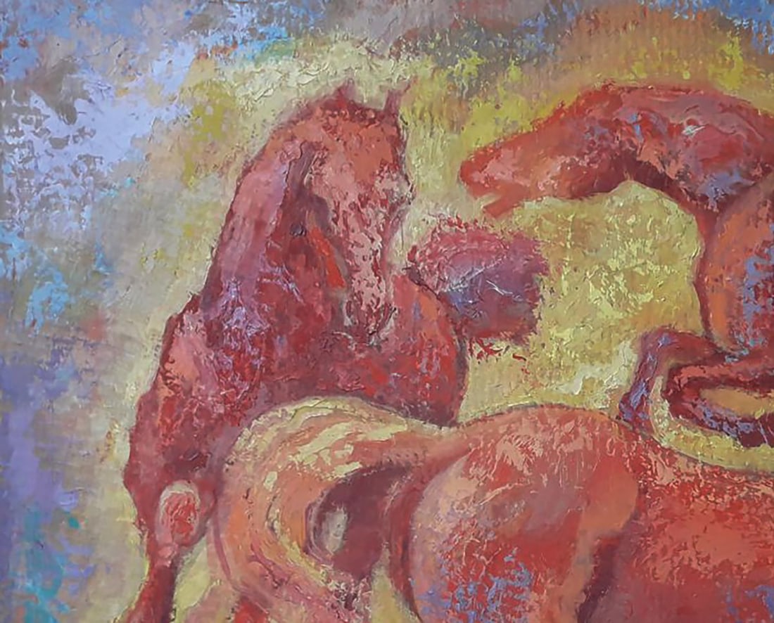 Oil painting Horses running in circles Vasily Korkishko - 4