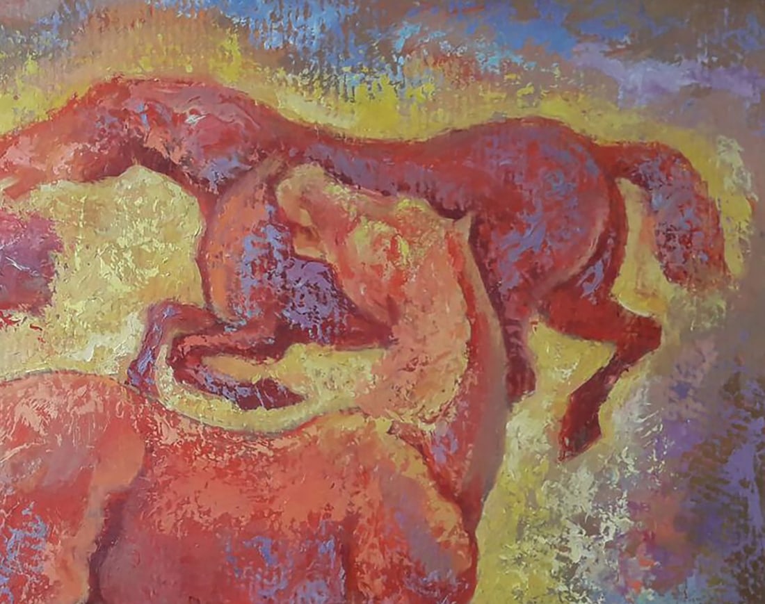 Oil painting Horses running in circles Vasily Korkishko - 5