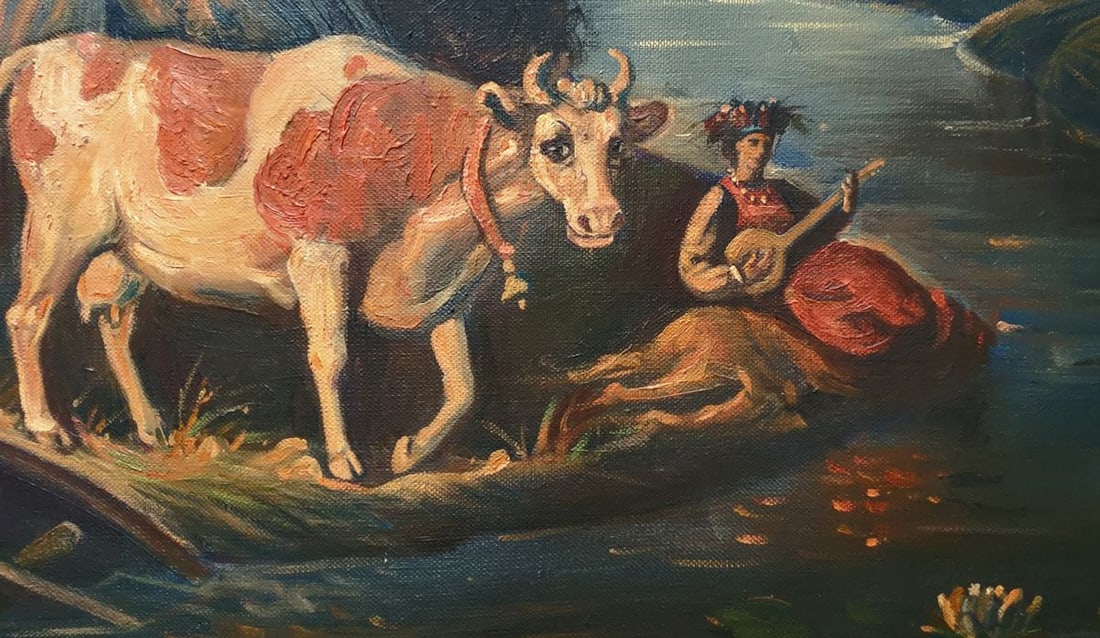 Oil painting Fairytale night in the forest Daniil Litvinov - 2