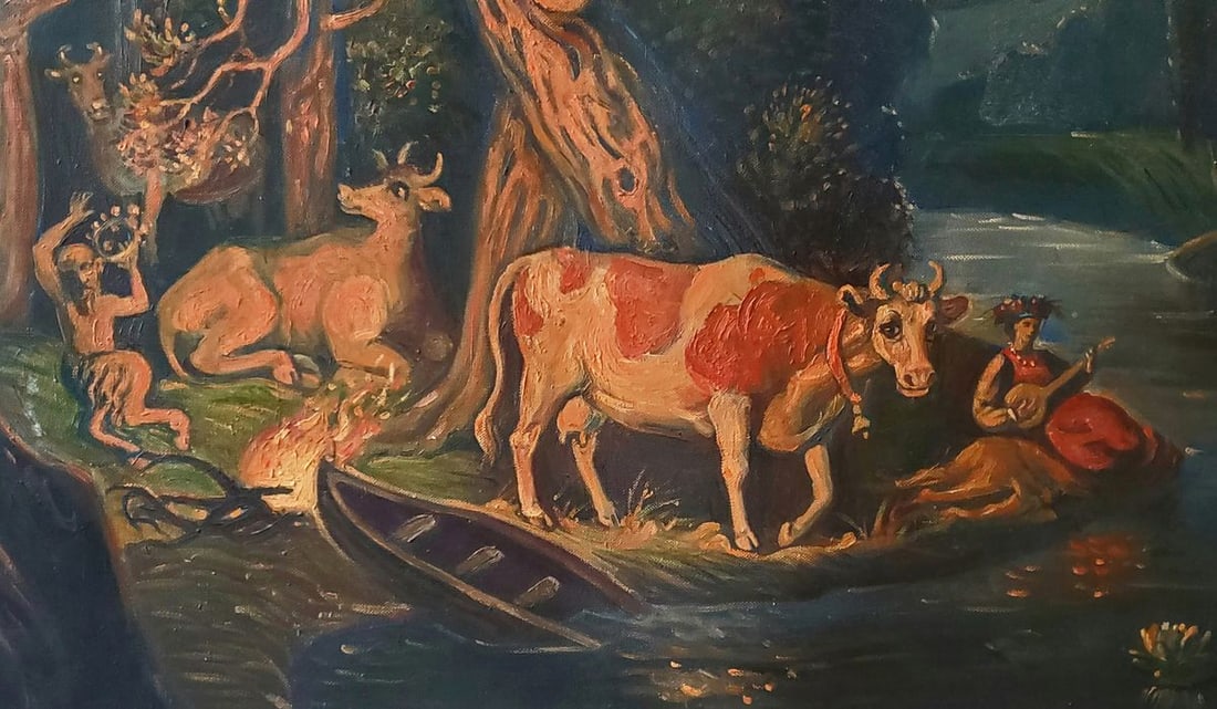 Oil painting Fairytale night in the forest Daniil Litvinov - 4