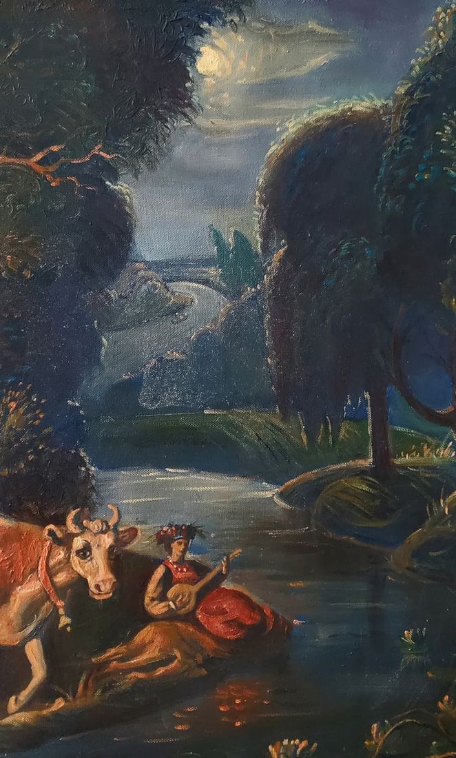 Oil painting Fairytale night in the forest Daniil Litvinov - 6