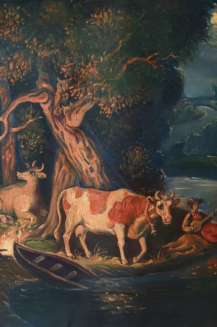 Oil painting Fairytale night in the forest Daniil Litvinov - 7